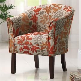 Accent Chair by Coaster 460407 Beige/Red/Orange Woven Fabric