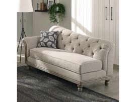 Gilmore Collection by Coaster 508543 Grey Chenille Fabric Chaise