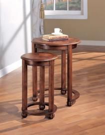 3 Piece Warm Brown Nesting Table Set by Coaster 901049