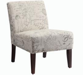 Accent Chair by Coaster 902055 Off White/Grey Linen Cotton Fabric