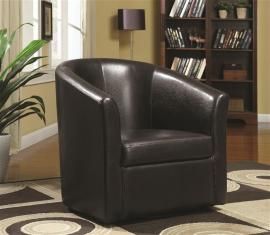 Accent Chair by Coaster 902098 Dark Brown Leatherette