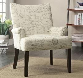Accent Chair by Coaster 902149 Off White Linen-Like Fabric