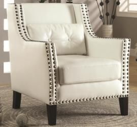 Accent Chair by Coaster 902225 White Leatherette