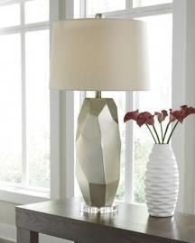 L235514 Darda by Ashley Poly Table Lamp In Silver